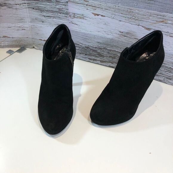𝅺vero Cuoio Black Suede Ankle Boots Booties Stilettos Platform 37 size 6.5 - Picture 2 of 7